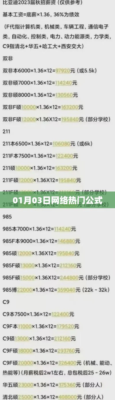 热门公式揭秘,网络热议背后的秘密,01月03日最新动态
