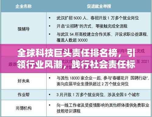 全球科技巨头责任排名榜，引领行业风潮，践行社会责任标杆